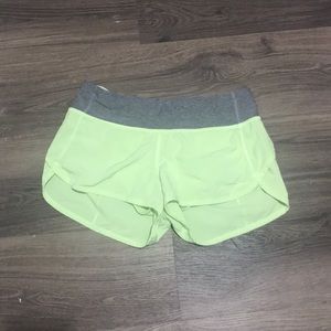 Lululemon speed shorts lime green